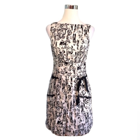 Vintage Rickie Freeman Teri Jon Parisian Woman in Paris Graphic Dress size 2 - Picture 1 of 12